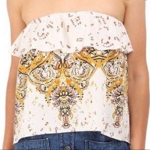 Free People Strapless top with ruffle
